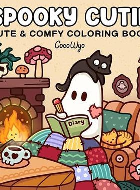 跨境爆品 Spooky Cutie Coloring Book Paperback卡通涂色本 合集