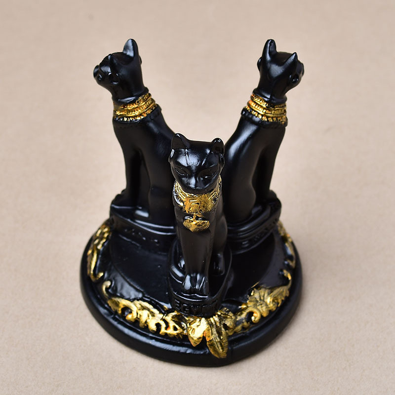 贝斯特猫咪摆件树脂家居工艺品装饰品水晶球底座原石矿石展示支架