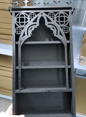 跨境哥特式置物架窗形展示架水晶展示架置物架新品水晶架背景装饰