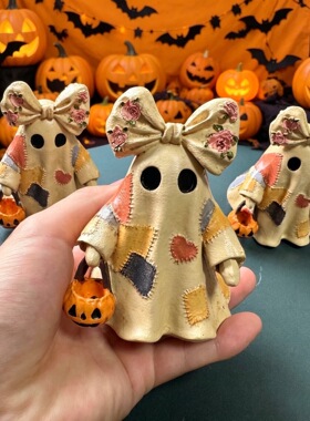 跨境热销Patchwork Ghost Halloween Decor拼布鬼魂万圣节装饰