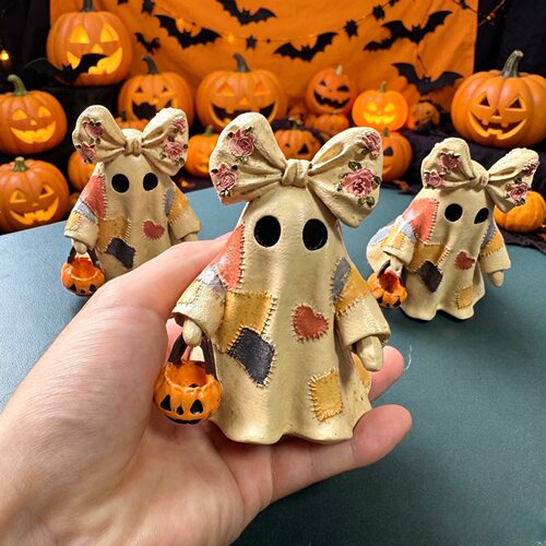 跨境热销Patchwork Ghost Halloween Decor拼布鬼魂万圣节装饰