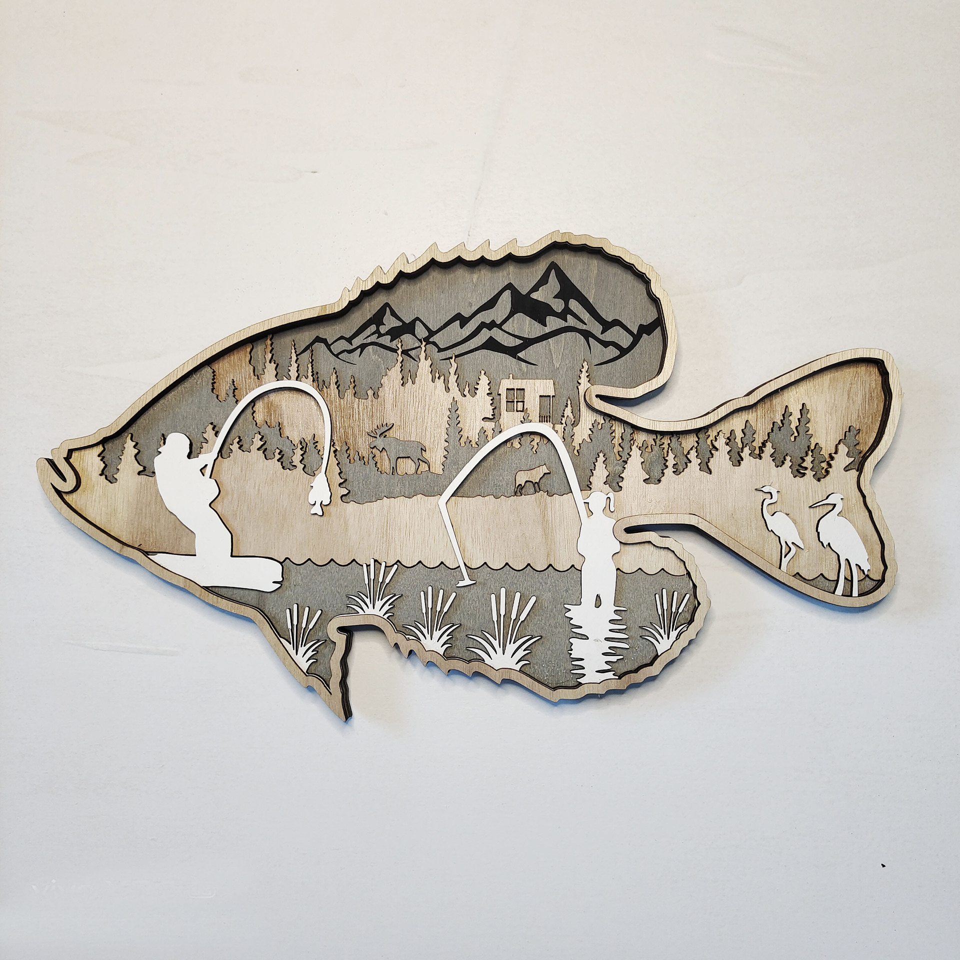 鲈鱼鲑鱼木质工艺品挂件创意