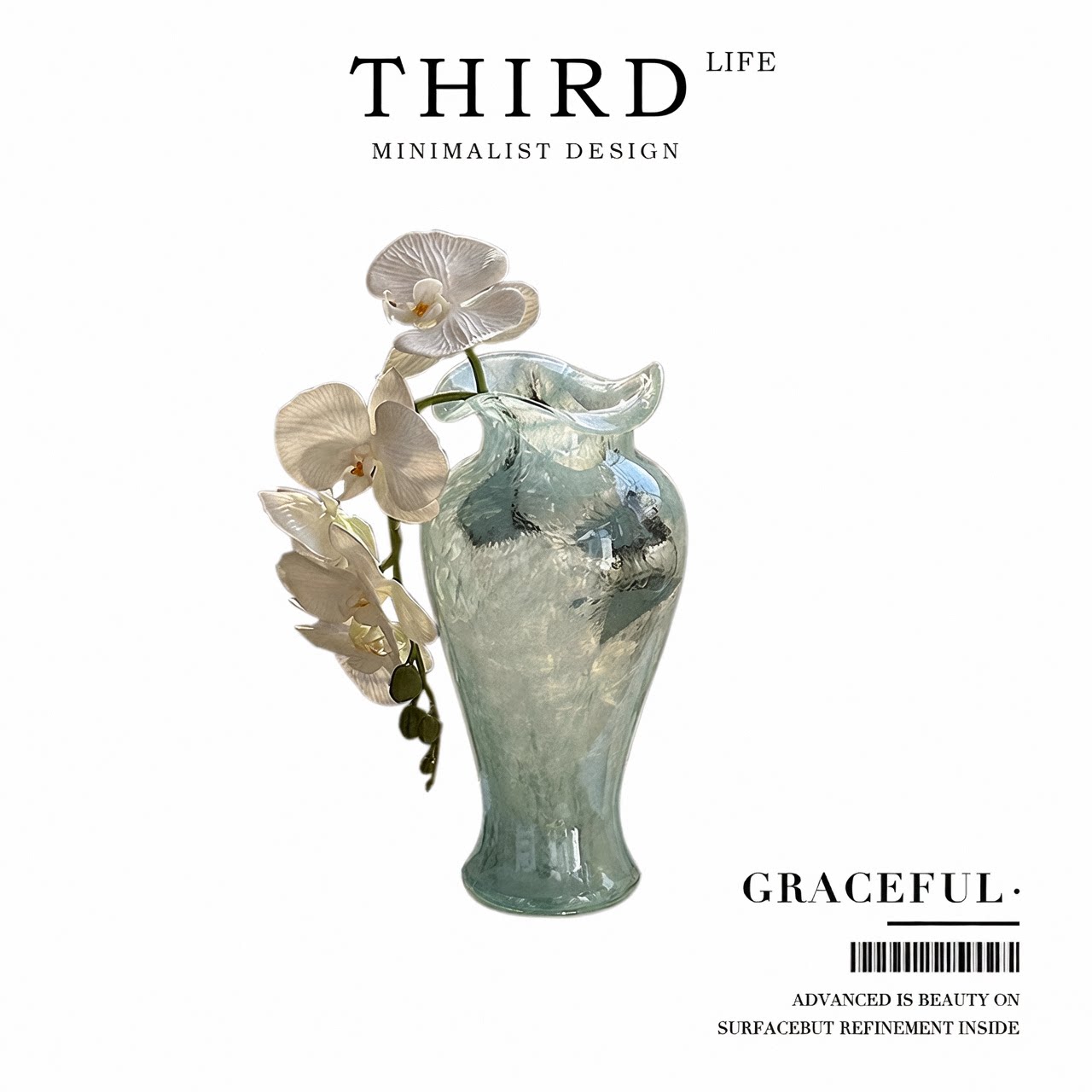 Life's·Graceful·插花器瓶摆件花瓶透明玻璃复古花边客厅 |婉约