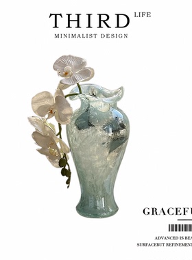 Life's·Graceful·插花器瓶摆件花瓶透明玻璃复古花边客厅 |婉约