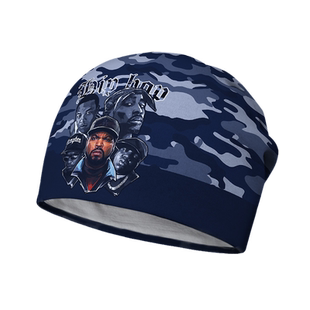 迷彩嘻哈说唱NWA匪帮乐队头像拼接堆堆帽男女帽子围脖000E设 无界