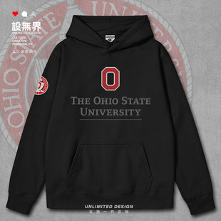 俄亥俄州立大学装学生美国名校连帽卫衣男女服装套头衣服设 无界