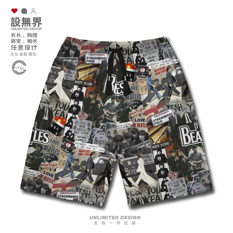 TheBeatles披头士乐队甲壳短裤