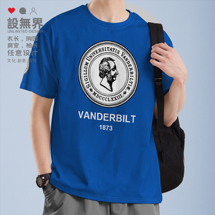 美国名校范德堡大学纯棉短袖T恤男女学生毕业纪念衣服夏季设 无界