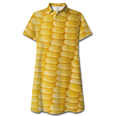 3D清凉搞笑奇葩玉米图POLO领短裙