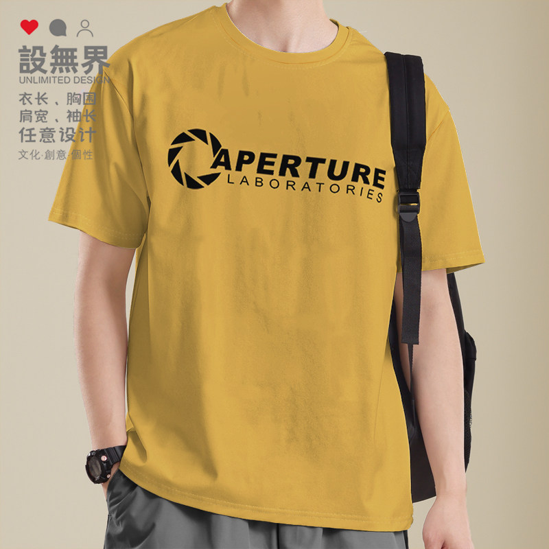 Aperture实验室传送门2光圈科技valve PS3纯棉短袖T恤衣服设 无界