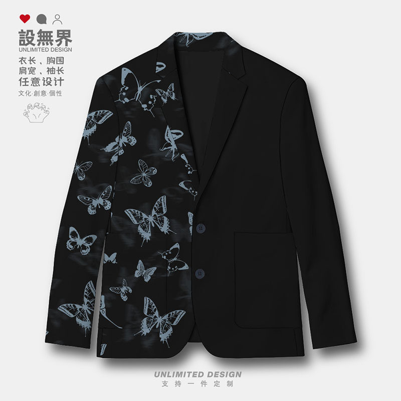 原创chic剪影蝴蝶迷影半身小众设计西装外套男女西服0015设 无界,男装,休闲西服,淘宝优惠券,粉丝福利购,淘宝优惠卷