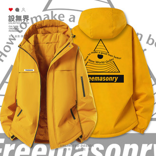 共济会全能之眼兄弟会徽章欧美加厚棉服男女棉袄外套冬装设 无界