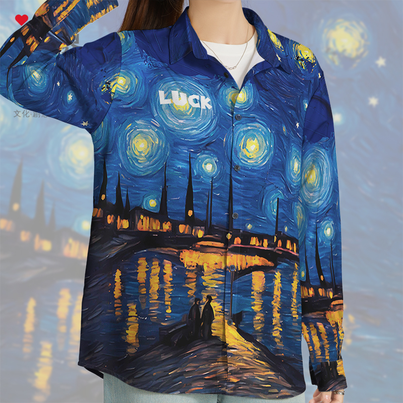 文森特梵高后印象派画家长袖衬衫