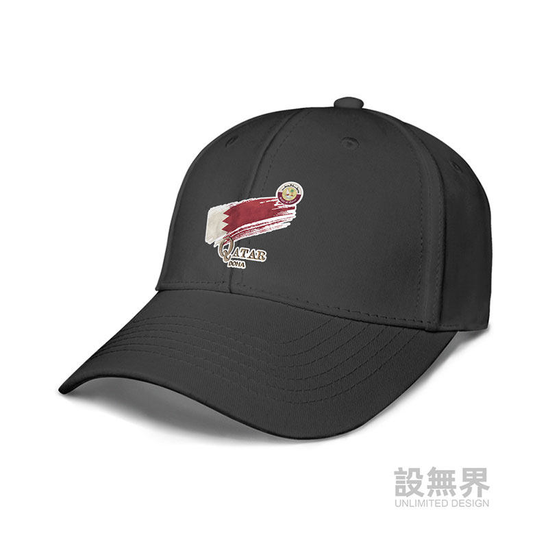 卡塔尔多哈国旗标志印花鸭舌帽男女帽子学生夏棒球帽0010设 无界