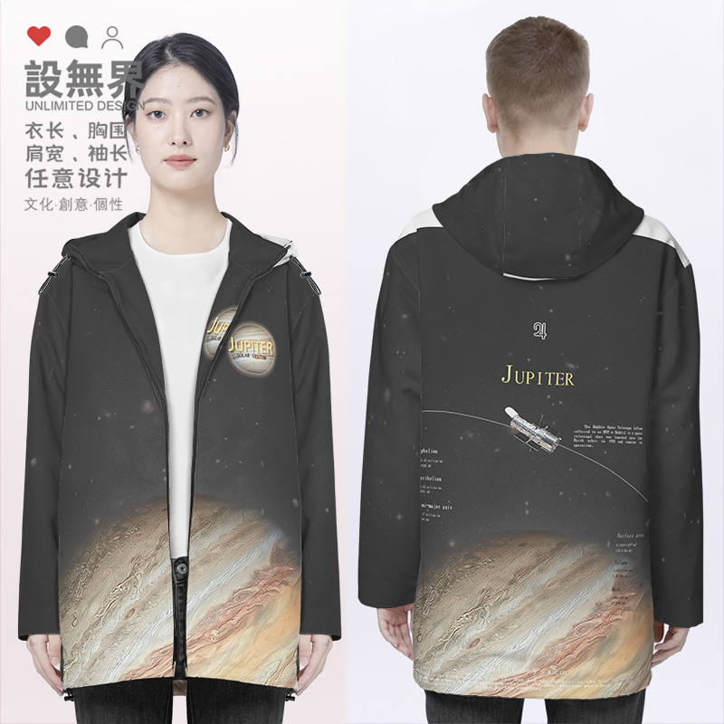 天文宇宙太空地球月球火星金星哈勃望远镜夹克棉服男女潮设 无界