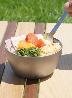 日本belmont户外双层钛碗露营餐具套装轻量化防烫营地饭碗BM-028