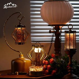 山魂手工原创设计户外露营灯罩黄铜扭纹灯笼桌面挂架适配GZ/38灯