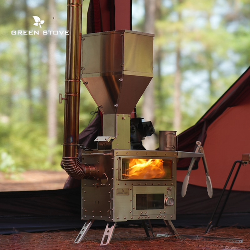 绿炉Greenstove Hori5横炉户外颗粒柴火炉露营帐篷取暖炉烹饪观火