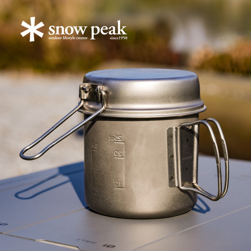 snowpeak雪峰钛锅户外露营轻量化套锅野炊钛金属个人锅SCS-008T