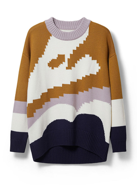 2025新款秋冬油画羊毛衫休闲舒适气质毛衣 - YGAW033