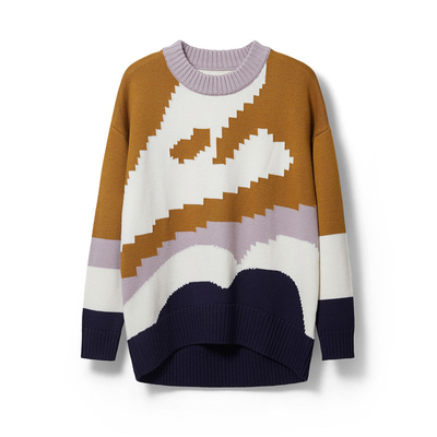 2025新款秋冬油画羊毛衫休闲舒适气质毛衣 - YGAW033