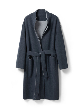 手工双面异色简约毛呢百搭中长款外套大衣-YGAW049