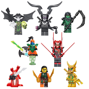 国产益智幻影忍者骷髅巫师E先生摩罗纳达可汗欧米伽拼装积木人仔