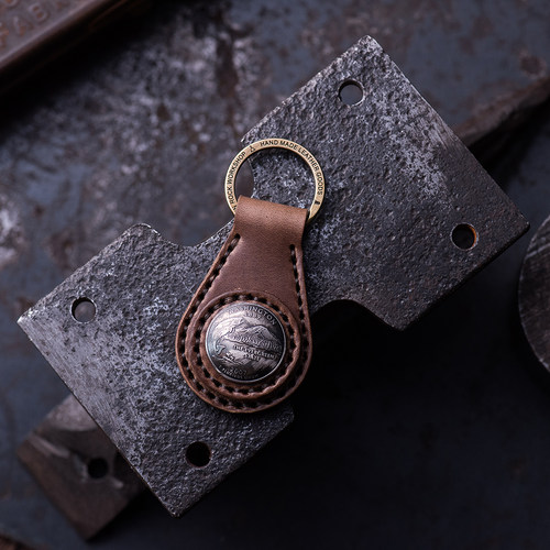 阿拉斯加荒野美式皮革钥匙扣