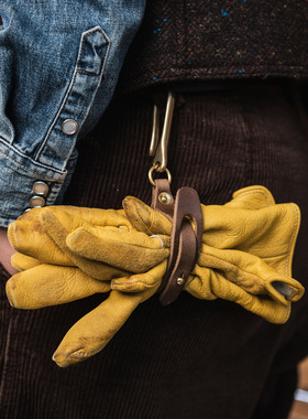 山岩 手套夹车机摩托车 美国霍尔文Horween户外露营 小布手套收纳