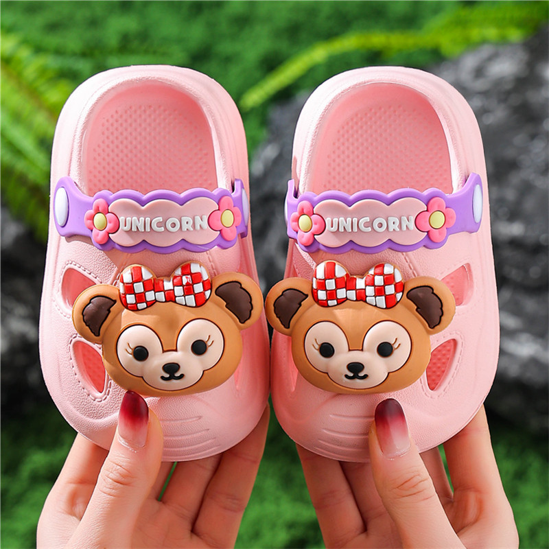 儿童凉拖鞋夏季卡通女童宝宝2026新款防滑小孩浴室洗澡包头洞洞鞋