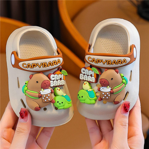 儿童卡皮巴拉包头洞洞凉拖鞋