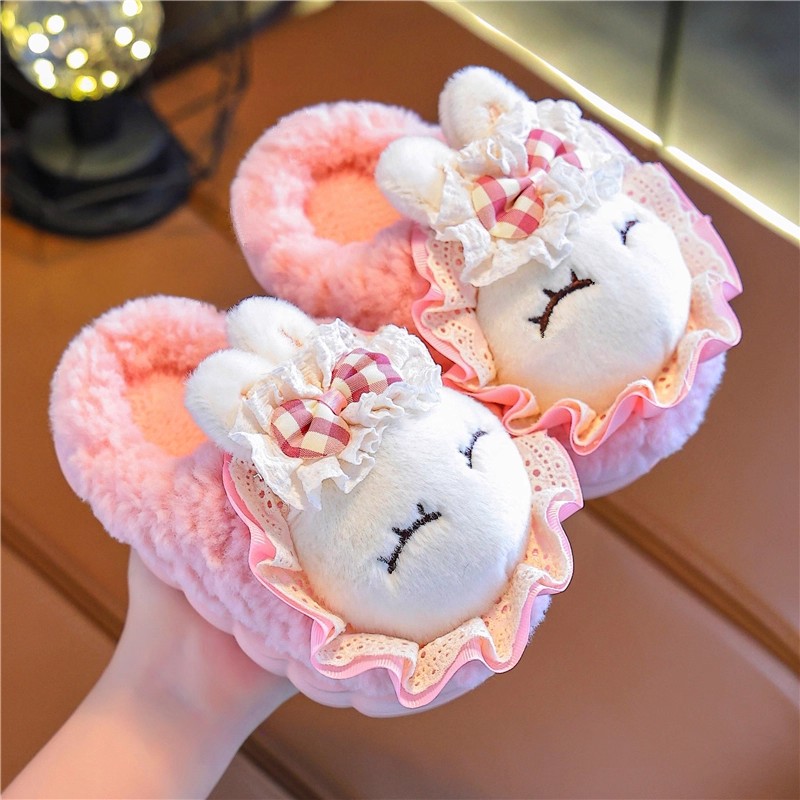 卡通儿童宝宝秋冬季加绒棉拖鞋