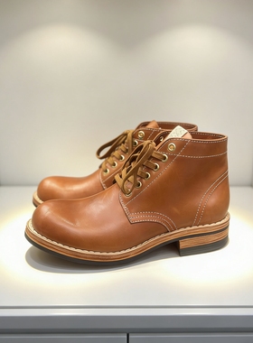 Visvimlaoliu brigadier 6孔马丁靴男增高复古真皮手工固特异男靴