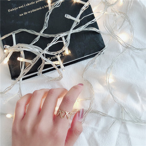 ins风镂空爱心开口戒指