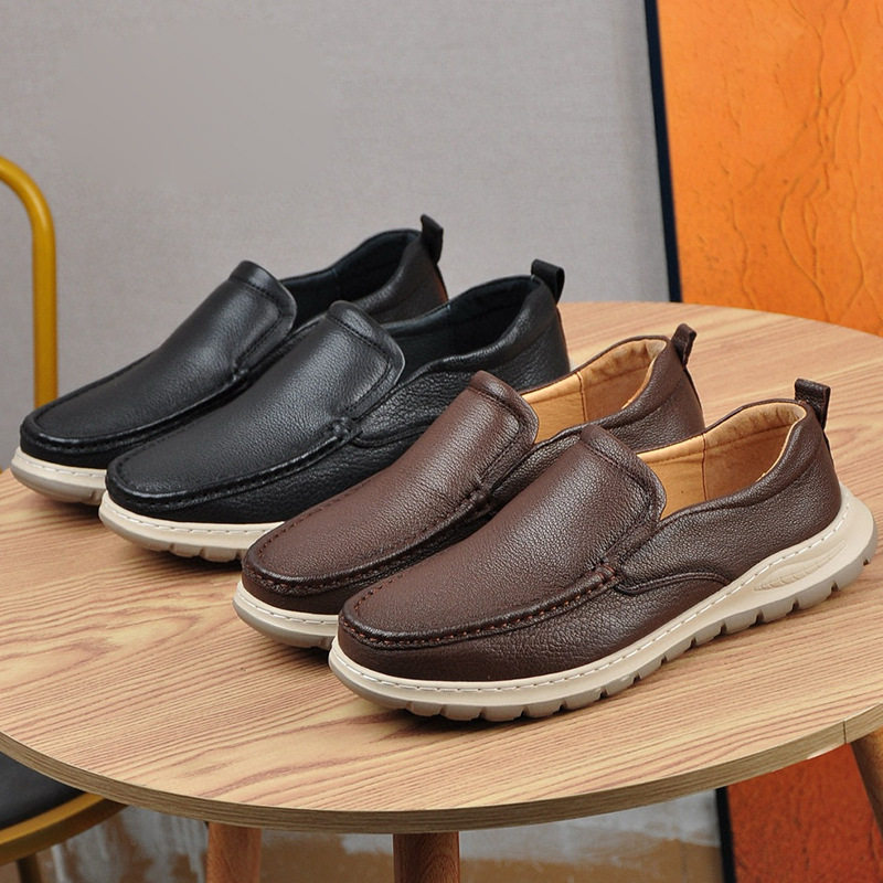 豆豆鞋男秋季新款真皮透气舒适休闲皮鞋男士一脚蹬超轻软底乐福鞋,流行男鞋,休闲皮鞋,淘宝优惠券,粉丝福利购,淘宝优惠卷