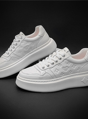 男士小白鞋男款潮鞋厚底板鞋男潮鞋欧洲站男鞋真皮男生鞋子鞋