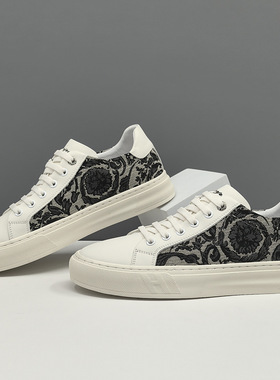 真皮板鞋男款潮流百搭欧洲站男鞋小众轻奢一脚蹬懒人鞋软底平板鞋