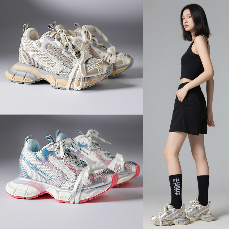巴家3xl九代内老爹鞋女2026春新款小个子女鞋厚底休闲运动鞋图片