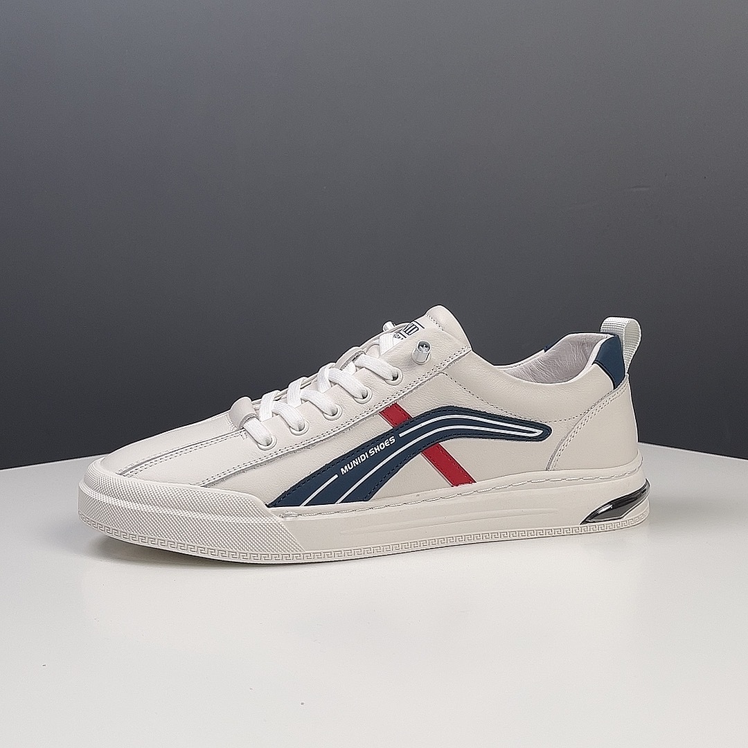 男生板鞋真皮透气休闲鞋浅口平底鞋春秋款鞋子男百搭潮鞋一脚蹬男