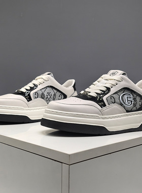 欧洲站男鞋2025春季新款真皮板鞋百搭休闲鞋高端头层牛皮运动鞋子