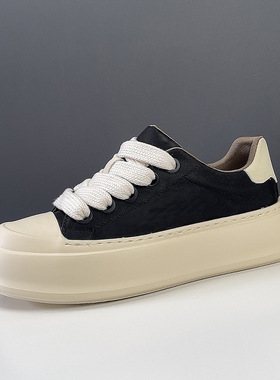 2025春季新款布鞋男士休闲板鞋百搭鞋子潮牌韩版厚底鞋透气鞋