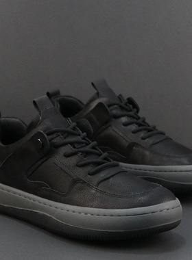 单鞋男春秋款男鞋真皮休闲皮鞋歪头小丑鞋厚底板鞋男款欧洲站潮鞋