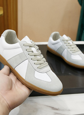 欧洲站德训男鞋休闲百搭运动鞋轻便系带韩版潮流阿甘鞋平底板鞋男