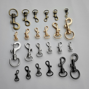 五金扣具圆环配件肩带勾子狗扣钩扣黑色银色青古铜色金色弹簧按键