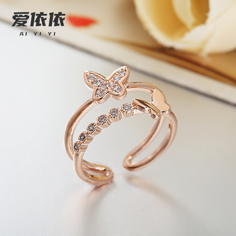 爱依依开口蝴蝶脚戒指女脚趾戒