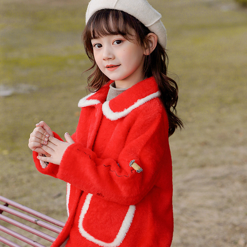 girl Autumn and winter overcoat Mink cashmere Cotton clip thickening Woollen cloth coat Lapel Western style lady Children's clothing Girlin the Children/Baby/Family fitted , Coat/Jacket/Overcoat , Coat  category - from Buy2taobao.com to provide professional Taobao agent buy service