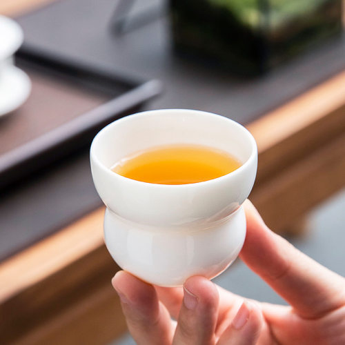 羊脂玉陶瓷茶杯创意葫芦主人杯