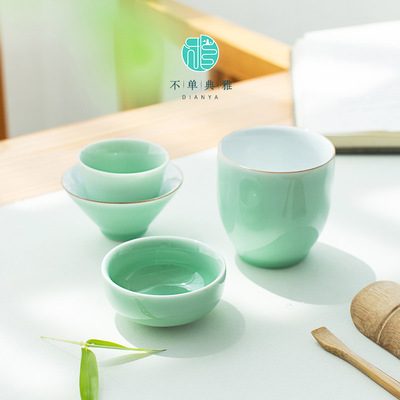 青瓷茶杯功夫茶具陶瓷杯子