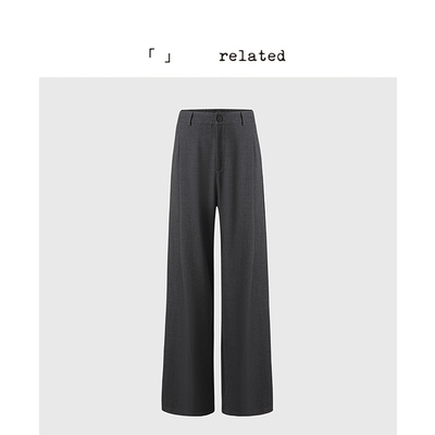 有关related|小水滴| 高级垂坠感西装裤女春秋宽松休闲直筒阔腿裤
