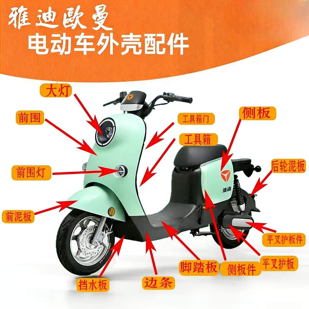雅迪欧曼2.0/3.0电动车外壳